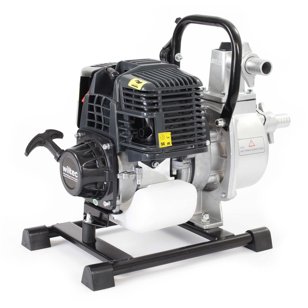 Wiltec Pompa Dell'Acqua a Benzina 1Kw 6.500 Rpm Pompa Da Giardino 8.000L/H