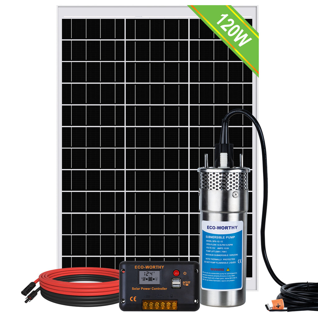 Kit Bomba De Agua Solar 12V Panel Solar Para Granja/Jardín Riego/Drenaje