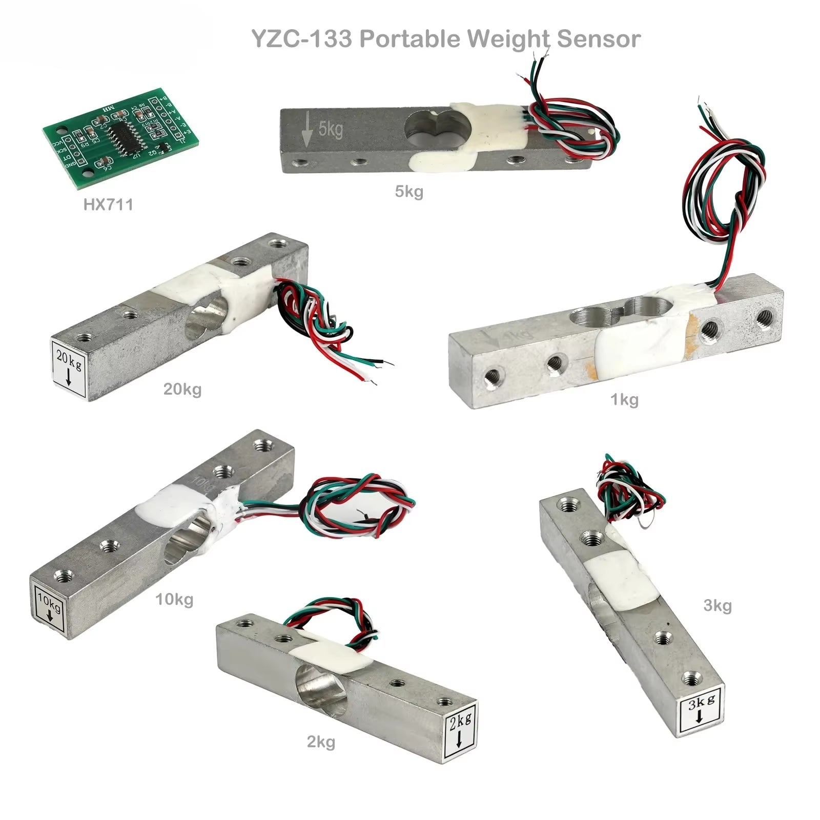 YZC-133 Portable Weighing Sensor 1KG 2KG 3KG 5KG 10KG 20KG Weight Sensor Load Cell HX711 AD Module for Arduino Electronic Scale