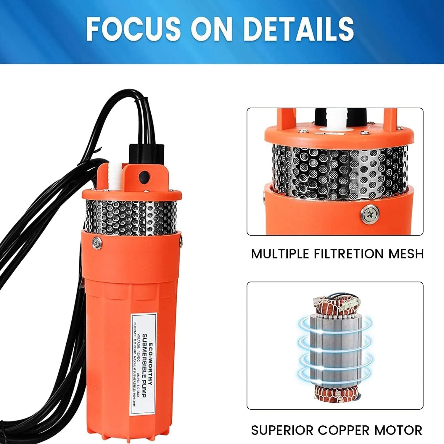 Kit Bomba De Agua Solar 12V Panel Solar Para Granja/Jardín Riego/Drenaje