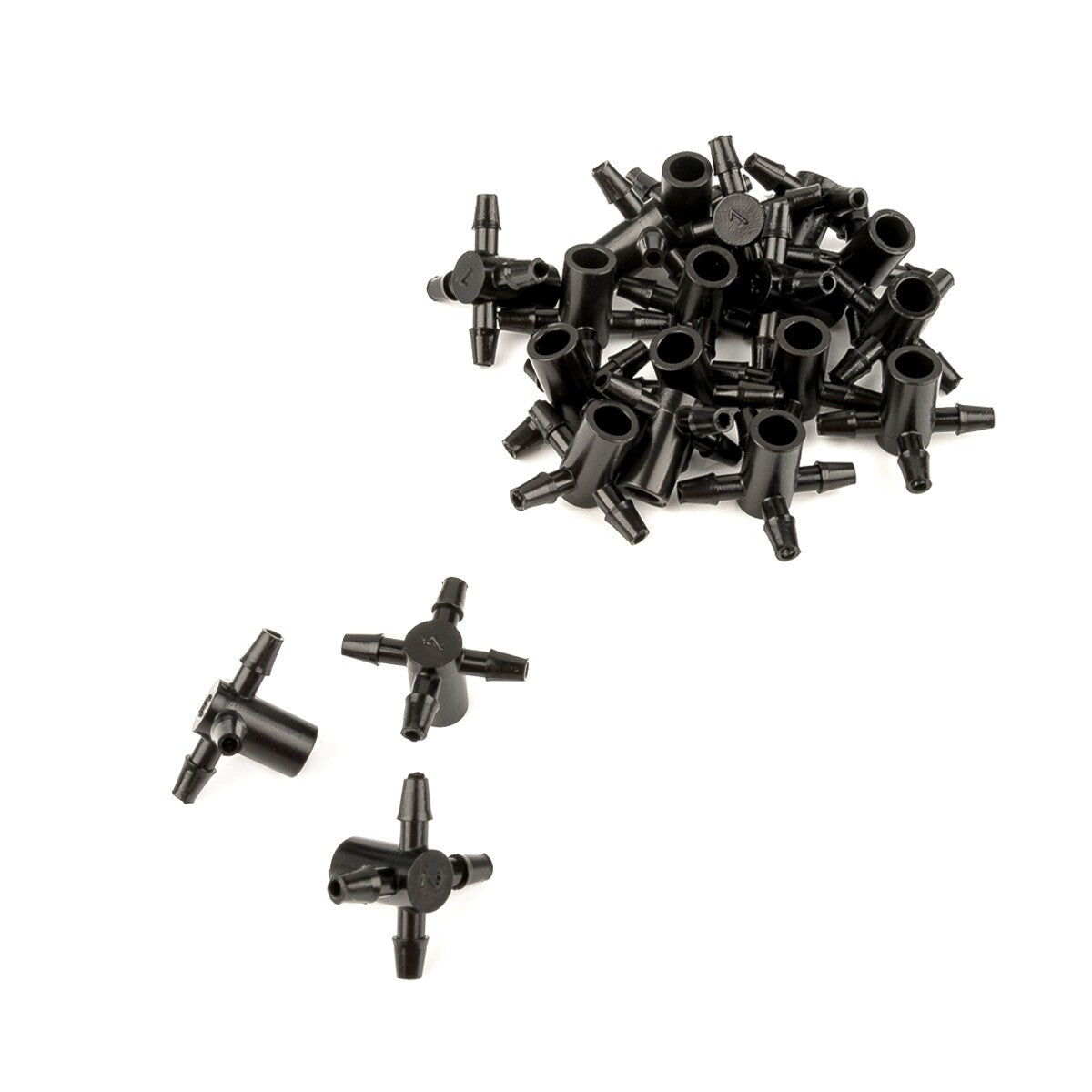 50X Emitter 4 Vías Distribuidor Acoplador Sistema De Riego Para 5 Mm Manguera