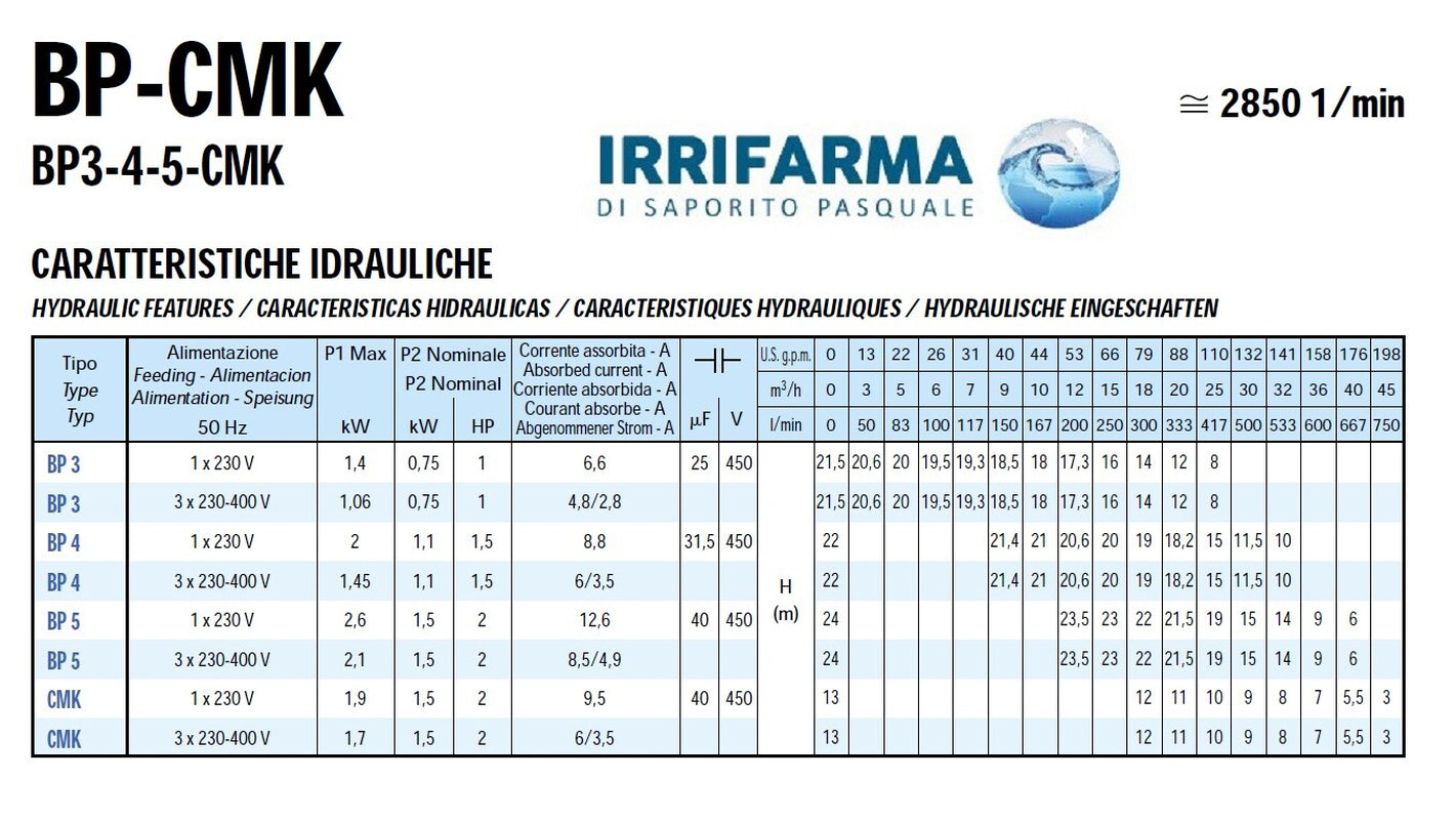 Bomba De Agua Riego Invernaderos Eléctrica Centrífuga 666 Litros Min Bp Saer