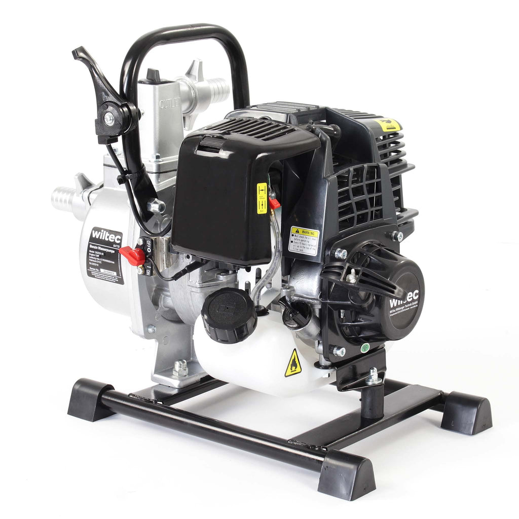 Wiltec Pompa Dell'Acqua a Benzina 1Kw 6.500 Rpm Pompa Da Giardino 8.000L/H