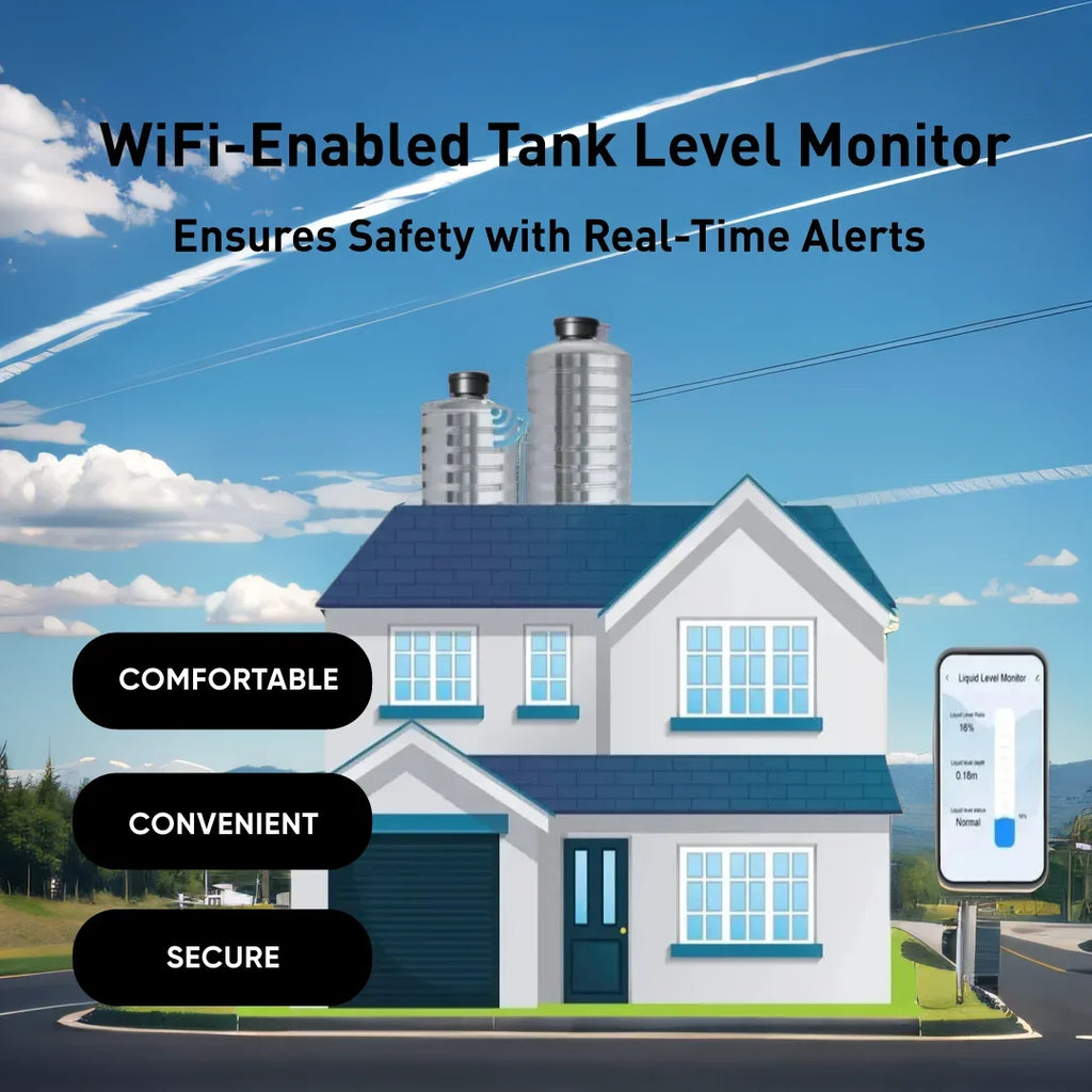 Tank Level Monitor Mobile Tuya Smart Life APP Wifi Ultrasonic Liquid Level Sensor Indoor Household Alarm