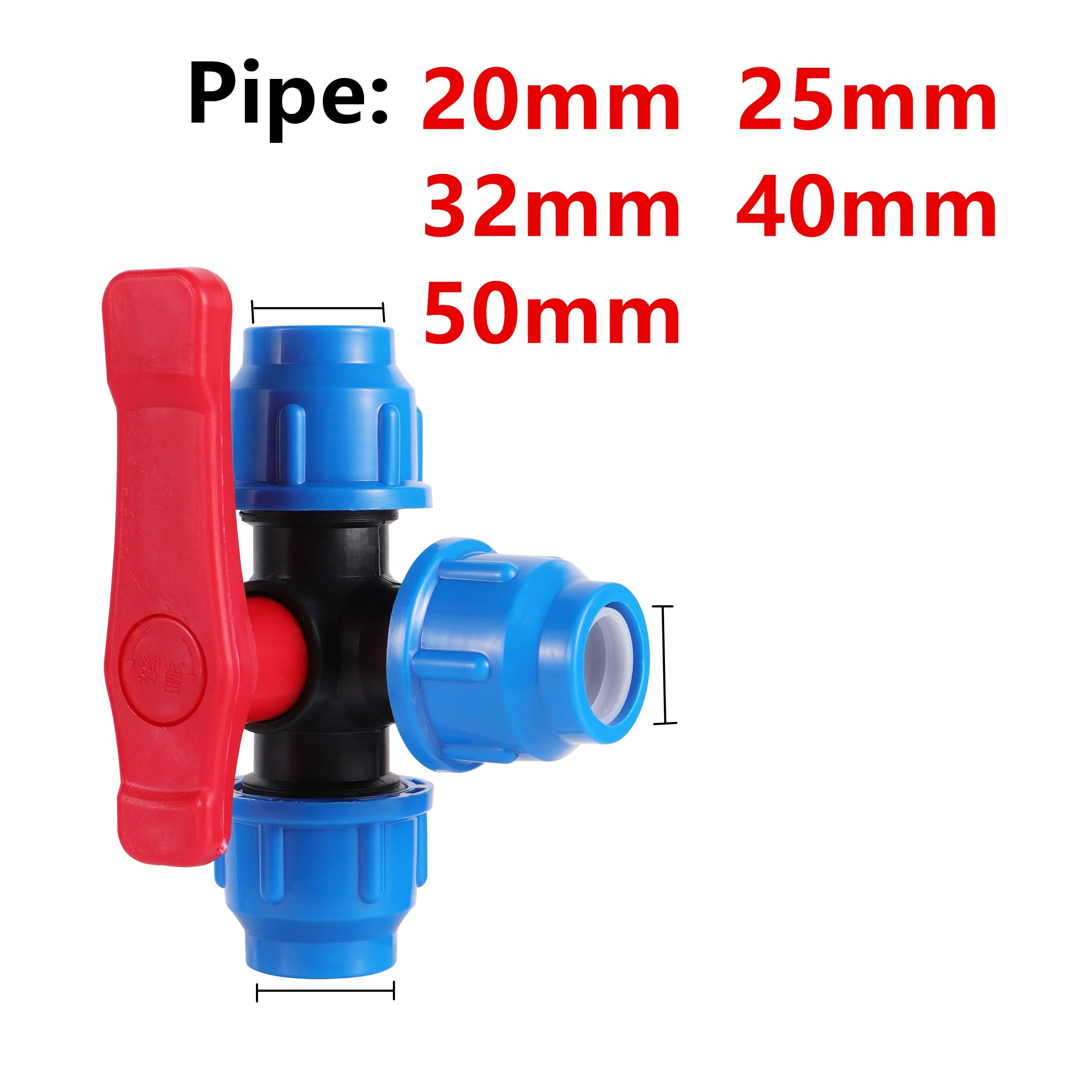 20/25/32/40/50Mm PVC PE Tube Tap Water Splitter Plastic Quick Valve Connector Garden Agriculture Irrigation Water Pipe Fittings