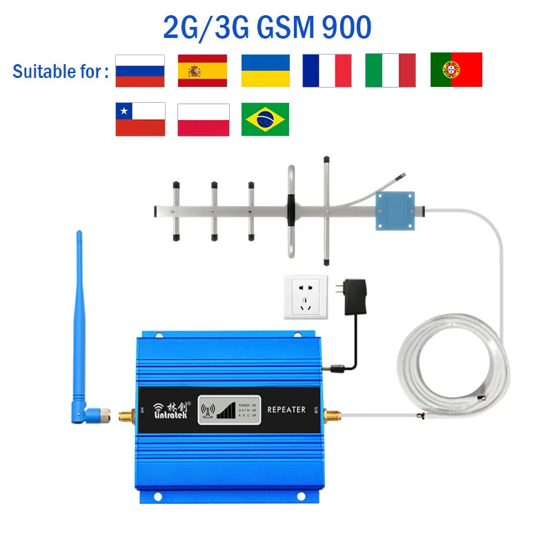 2G 3G 4G Cellular Amplifier GSM 900 LTE 1800 WCDMA 2100Mhz CDMA 850 B5 Data Cellphone Booster Kit Antenna Repeater