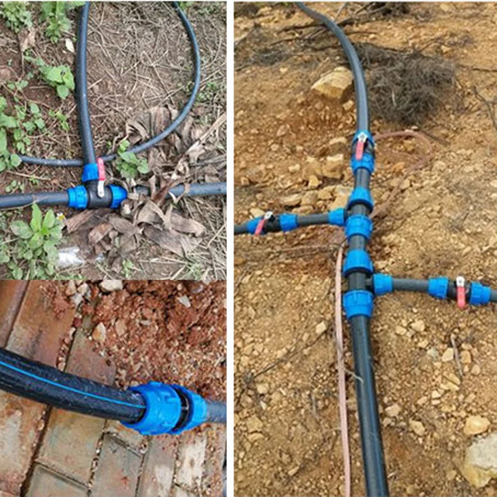 20/25/32/40/50Mm PVC PE Tube Tap Water Splitter Plastic Quick Valve Connector Garden Agriculture Irrigation Water Pipe Fittings