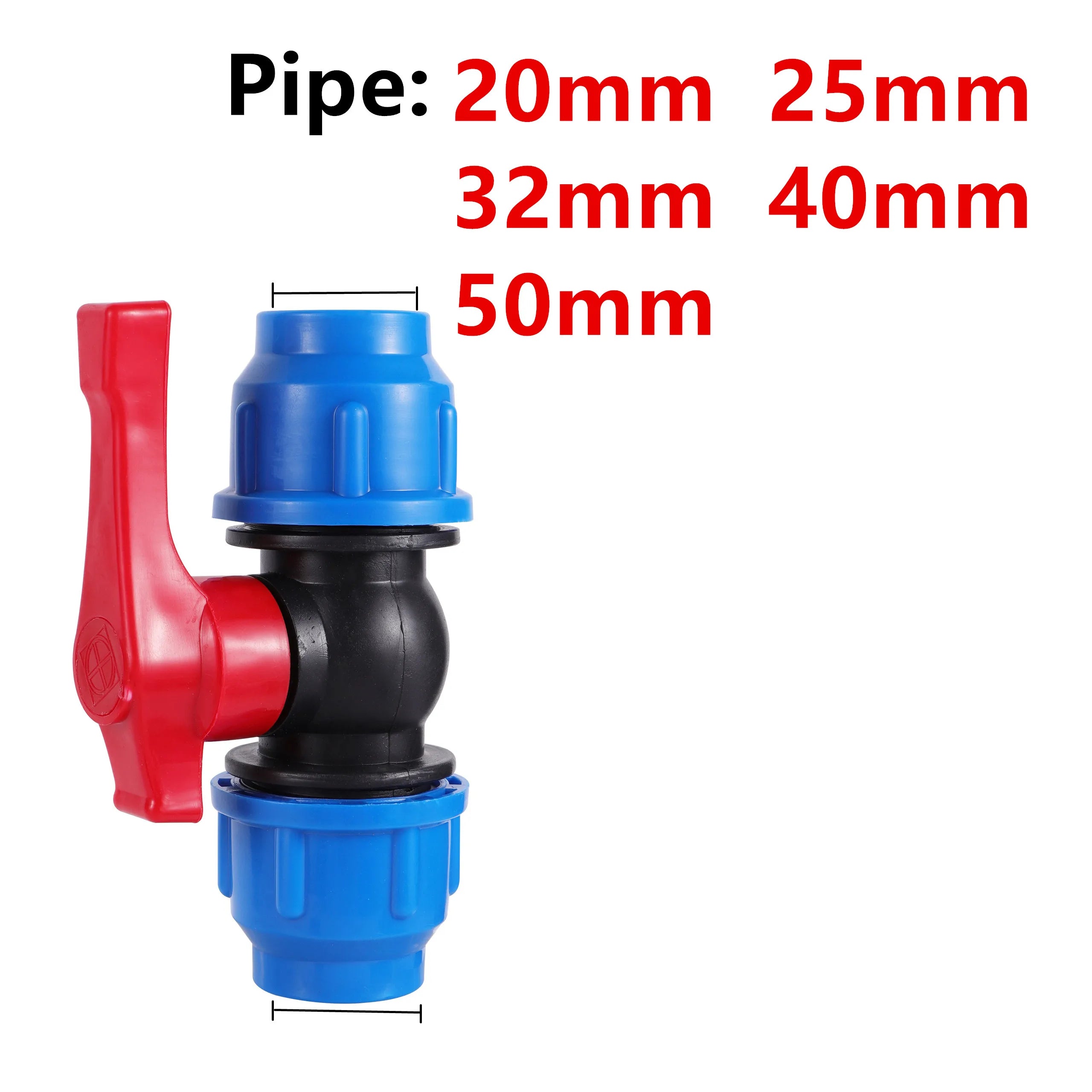 20/25/32/40/50Mm PVC PE Tube Tap Water Splitter Plastic Quick Valve Connector Garden Agriculture Irrigation Water Pipe Fittings