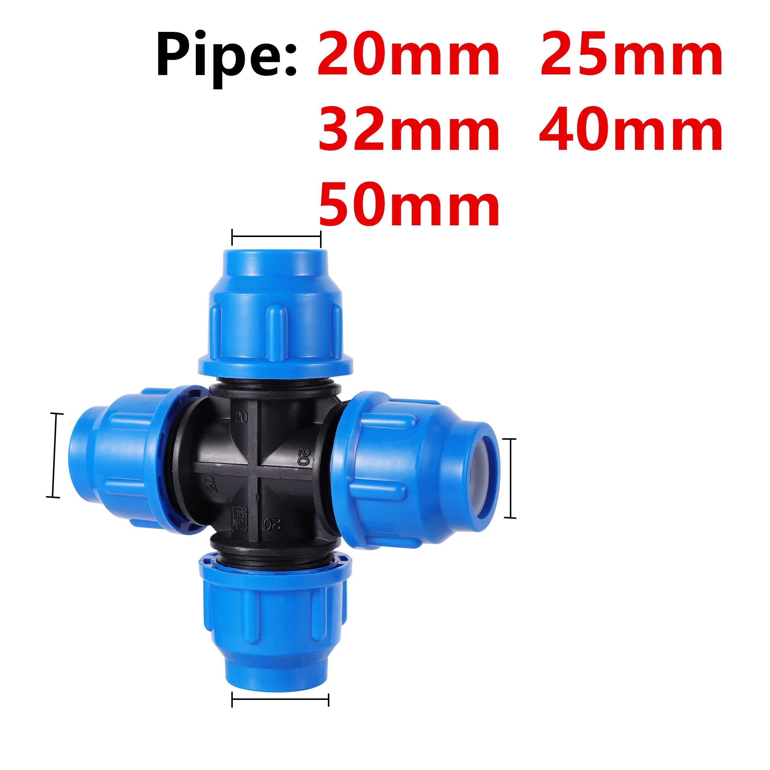 20/25/32/40/50Mm PVC PE Tube Tap Water Splitter Plastic Quick Valve Connector Garden Agriculture Irrigation Water Pipe Fittings