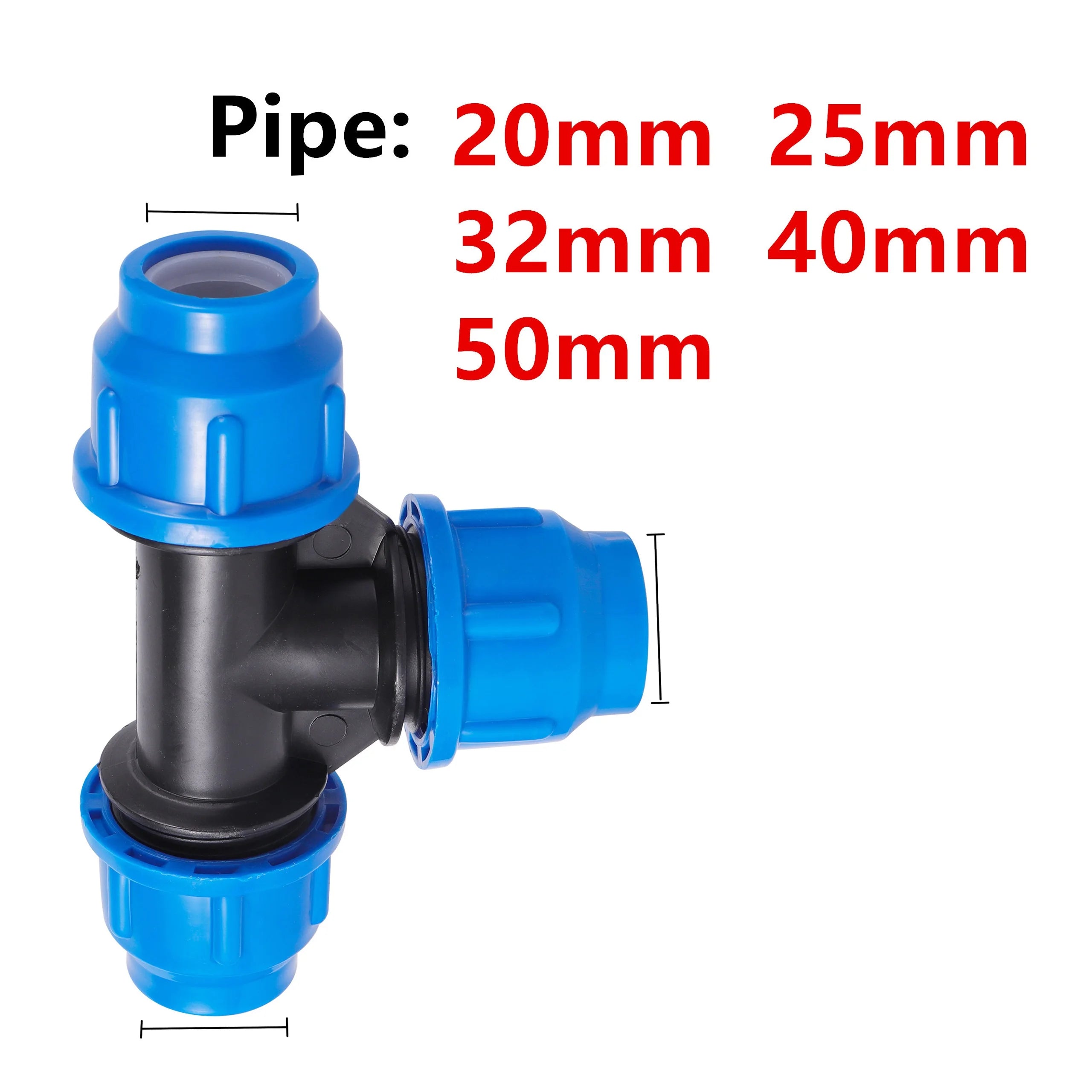 20/25/32/40/50Mm PVC PE Tube Tap Water Splitter Plastic Quick Valve Connector Garden Agriculture Irrigation Water Pipe Fittings