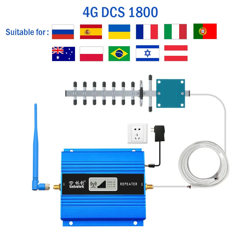 2G 3G 4G Cellular Amplifier GSM 900 LTE 1800 WCDMA 2100Mhz CDMA 850 B5 Data Cellphone Booster Kit Antenna Repeater