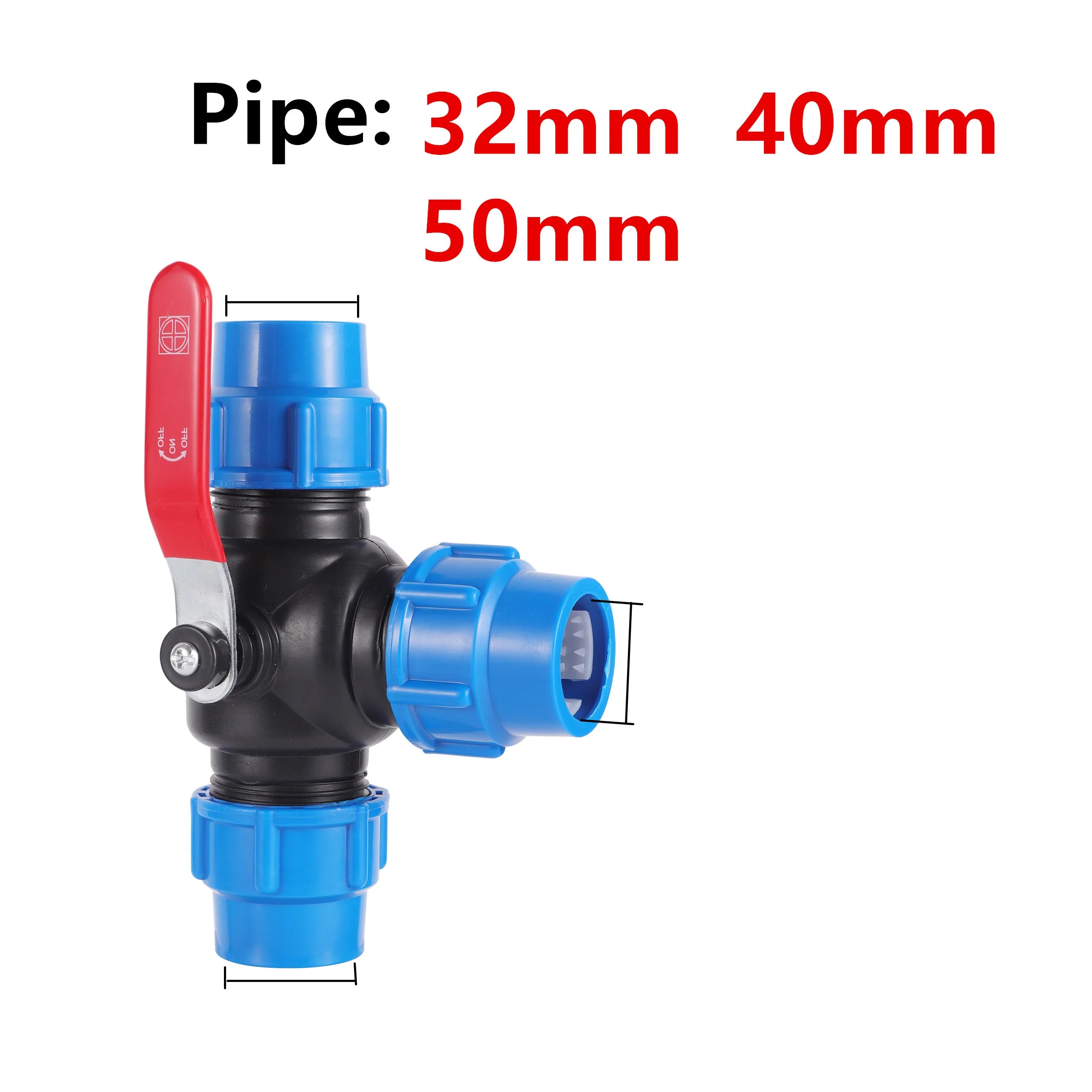 20/25/32/40/50Mm PVC PE Tube Tap Water Splitter Plastic Quick Valve Connector Garden Agriculture Irrigation Water Pipe Fittings