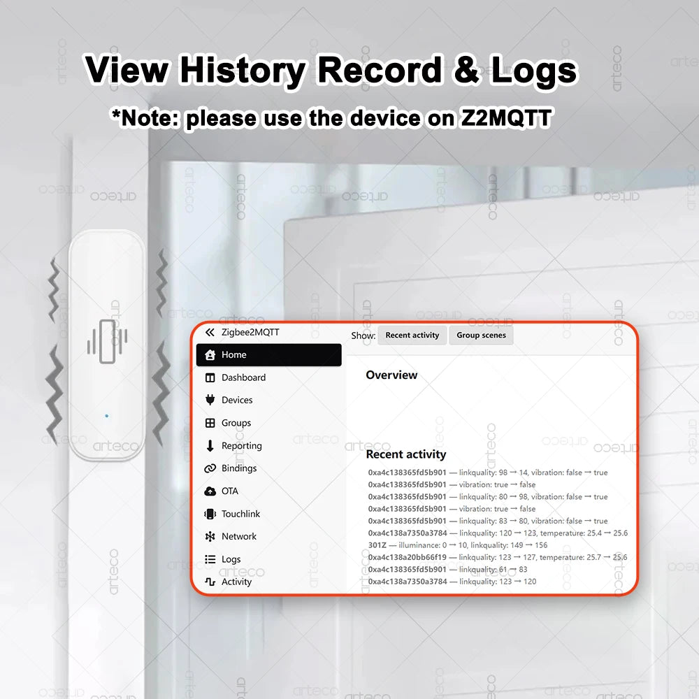 Smart Zigbee 3.0 Vibration Sensor Remote Monitor Home Security Protection Motion Shock Alarm Support Zigbee2Mqtt Home Assistant