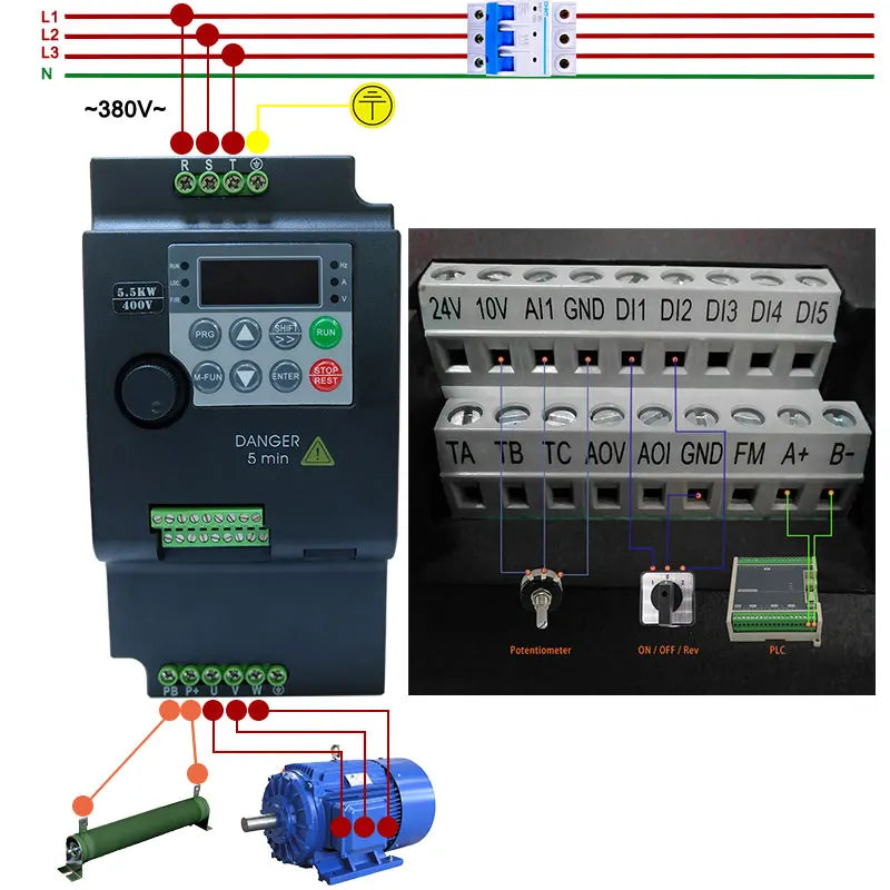 380V or 220V Economical VFD Variable Frequency Drive Converter Inverter 0.75/1.5/2.2/3.7/4/5.5/7.5/11 KW Motor Speed Controller