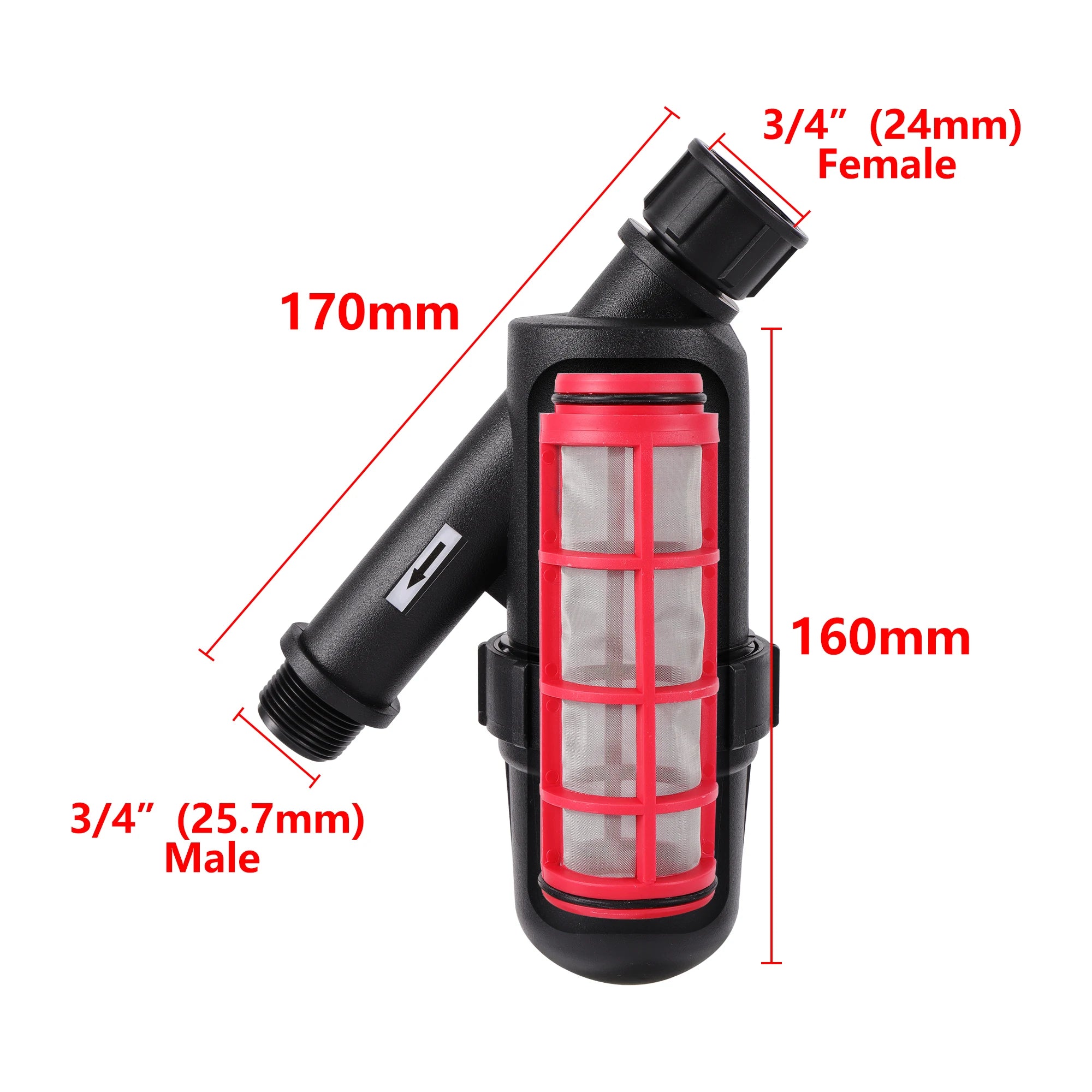 3/4" 1" Garden Hose Filter Sprayer Filter Tube Connector 100-120 Mesh Screen Garden Agriculture Watering Filter Attachment