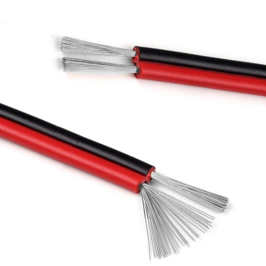 DC12V 2Pin Extension Electrical Power Wire 5M~100M Red Black Connect Cable 18 20 22 AWG PVC Copper Cord Line for LED Strip Light