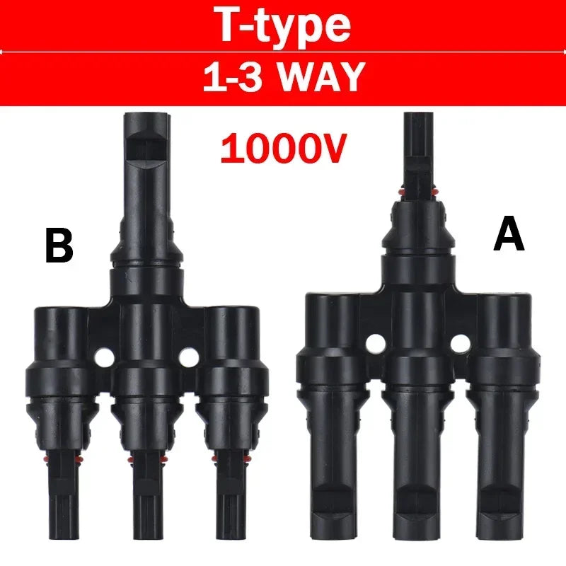 1/5 Sets Photovoltaic Solar PV Connector IP67 Y/T Type 30A 1000V 3-7 Way Branch Kit for PV/MC Cable 2.5/4/6Mm² Battery Module