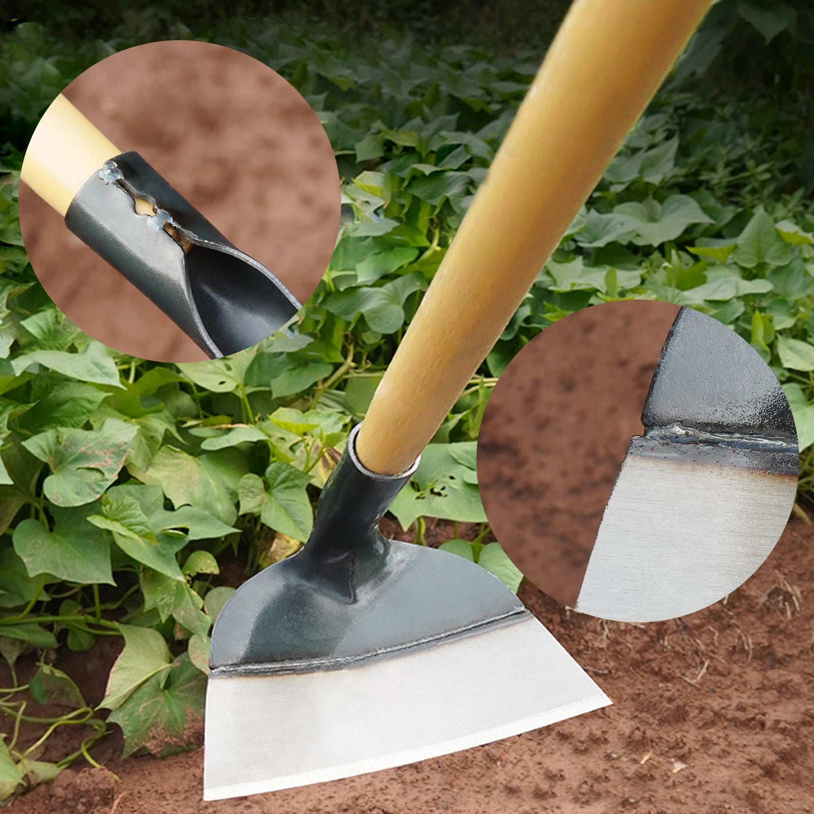 Professional Farm Hoe, Weeding Tool, Ergonomic Handle Digging Tool Farm Work Gardening Tools /21Cm/23.5Cm/25.5Cm/28.5Cm/31.5Cm