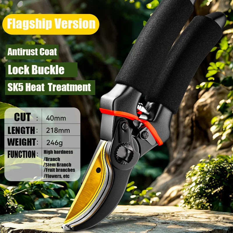 SK5 Steel Garden Hand Pruner Orchard Shears Durable Tree Trimming Tool for Pruning Fruit Trees - Garden Cutting Tools