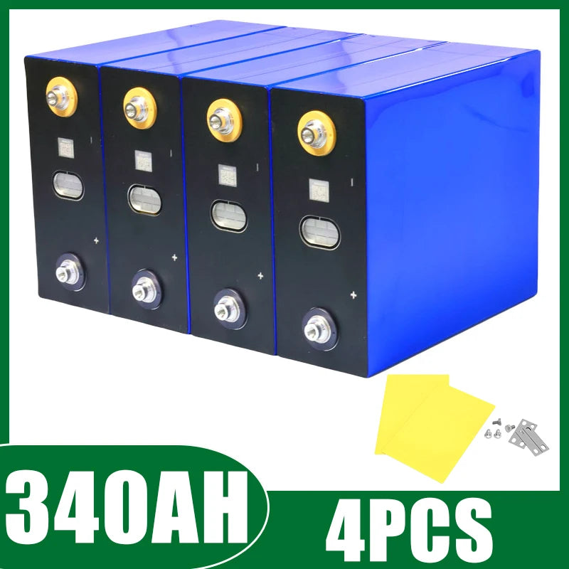 4Pcs 3.2V 340Ah 320Ah 280Ah 200Ah 120Ah 32Ah Lifepo4 Rechargeable Battery 12V Lithium Iron Phosphate Solar Cell Grade a Tax Free