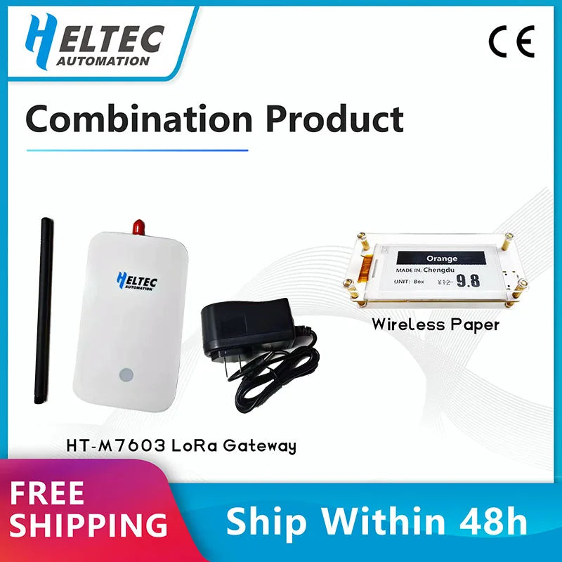 Heltec HT-M7603 Gateway Lora Router Hotspot Lorawan E-Paper Tag E-Link Display ESP32 BLE IOT Ethernet Wifi Cloud Platform