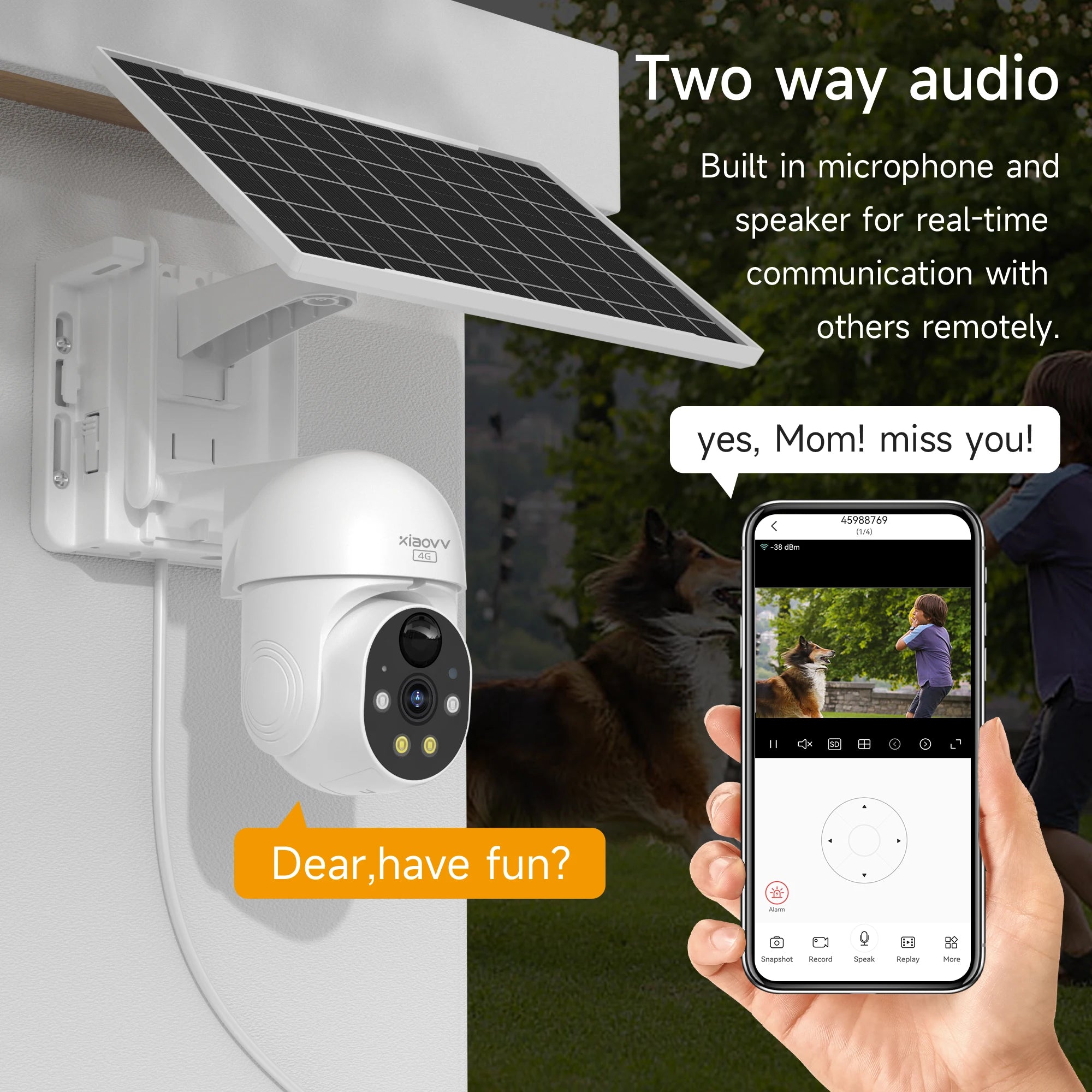 XIAOVV 4G WIFI 6MP Surveillance Smart Security Camera Solar Charging IP65 Waterproof Human Tracking Full Color Night Vision