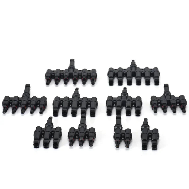 1/5 Sets Photovoltaic Solar PV Connector IP67 Y/T Type 30A 1000V 3-7 Way Branch Kit for PV/MC Cable 2.5/4/6Mm² Battery Module