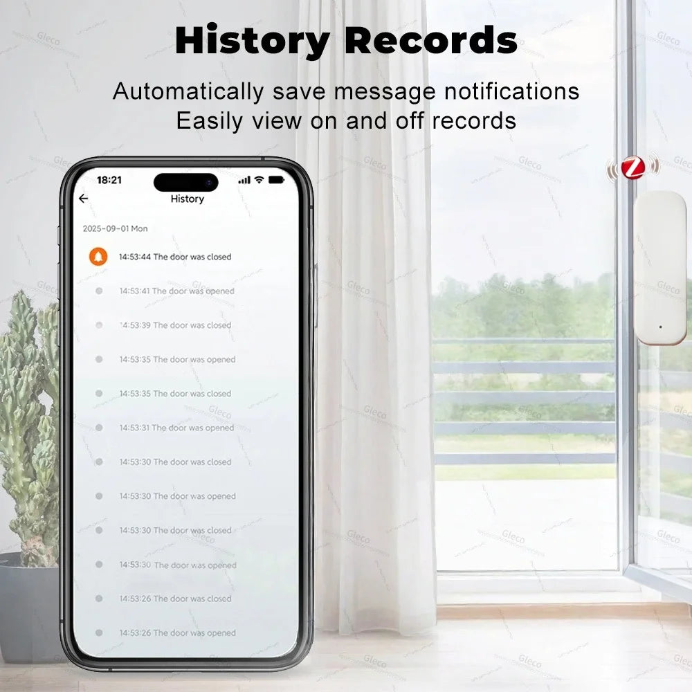 Tuya Zigbee Door Window Sensor Alarm Detector Burglar Magnetic Contact Open Close Alexa Google Smart Life Smart Home Security