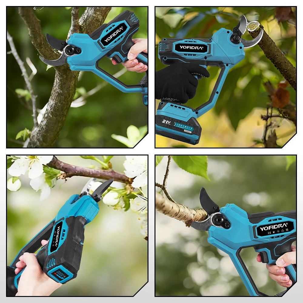 60MM Brushless Electric Pruner Shear Automatic Speed Control Cordless Scissors Garden Cutter Tool for Makita Battery Pin