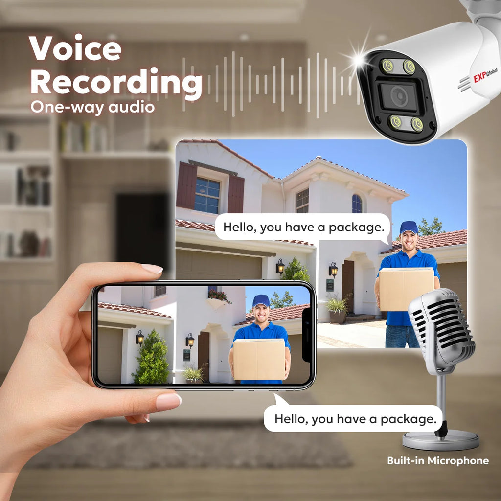 8MP 5MP POE Outdoor Security Camera System Home CCTV Kit Video Surveillance Kit 4Ch Nvr Audio Outdoor IP Camera