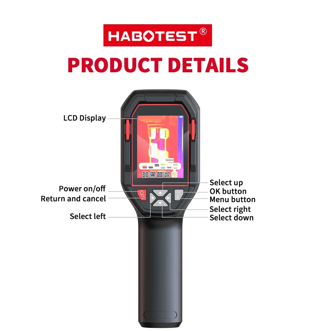 HT821A Rechargeable Thermal Imaging Camera -20 ℃~550 ℃ Waterproof, Dustproof, and anti Drop Handheld Thermal Imaging