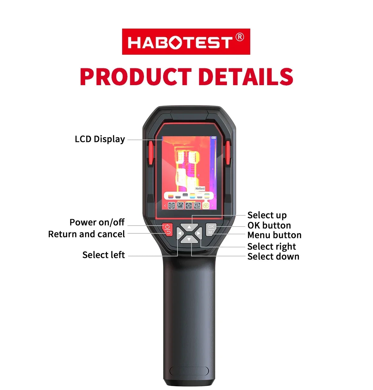 HT821A Rechargeable Thermal Imaging Camera -20 ℃~550 ℃ Waterproof, Dustproof, and anti Drop Handheld Thermal Imaging