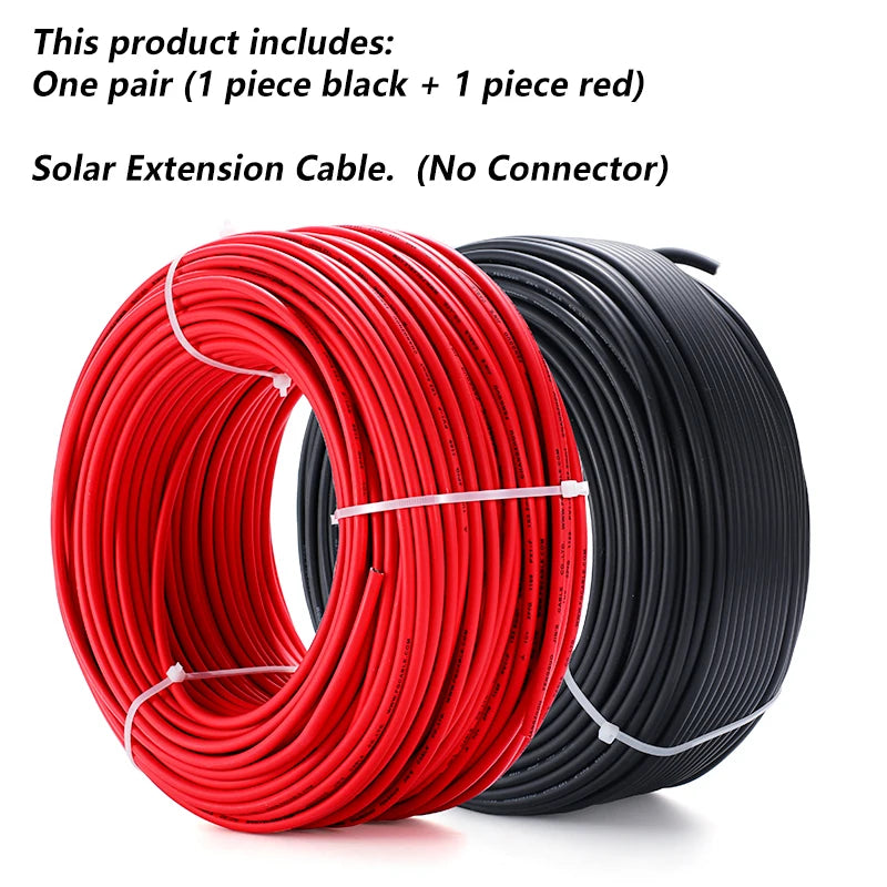 Solar Pv Cable Panel Stecker Wire 2.5/4/6Mm2 with 1/2/3/5/8/10/15/20/30M Solar PV Wires Connectors 10/12/14 AWG