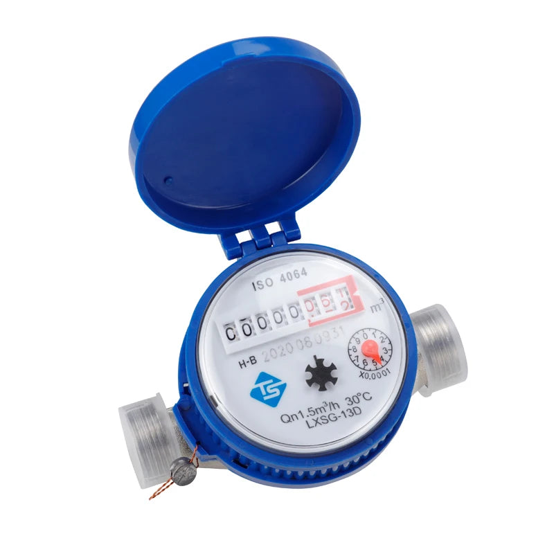 Home Smart Water Flow Meter Anti-Rust Copper Joints Digital Dispaly Pricision Mechanical Rotary Wing Cold Water Flow Monitor