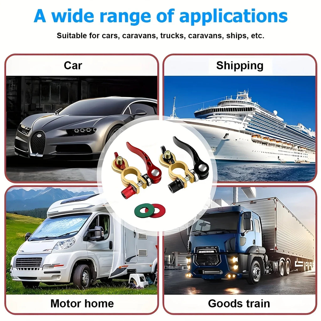 Universal10Awg Battery Inverter Cable Kit with Terminal Connector and Post Cleaner for RV Cars Solar Energy Motorcycles Trucks -