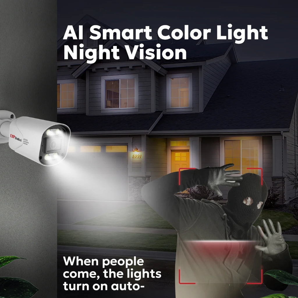 8MP 5MP POE Outdoor Security Camera System Home CCTV Kit Video Surveillance Kit 4Ch Nvr Audio Outdoor IP Camera