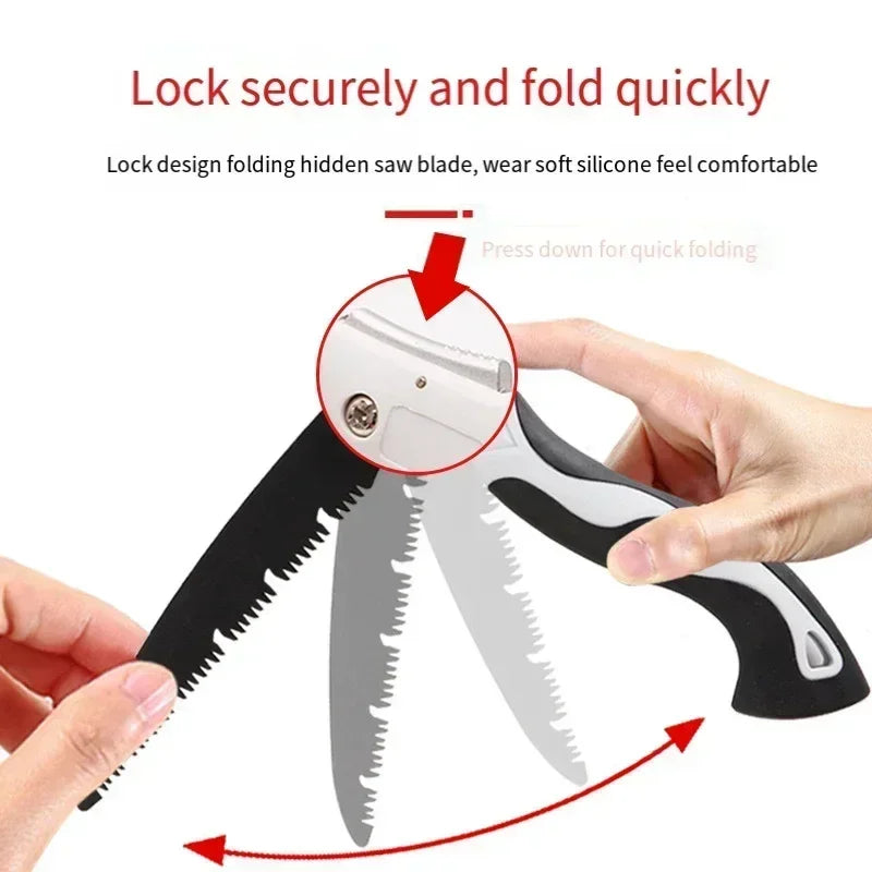 Folding Saw Woodworking Saw Hand Manual Saw Multifunction Household Saw Anti-Slip Grip for Tree Pruning Outdoor Logging Sawing