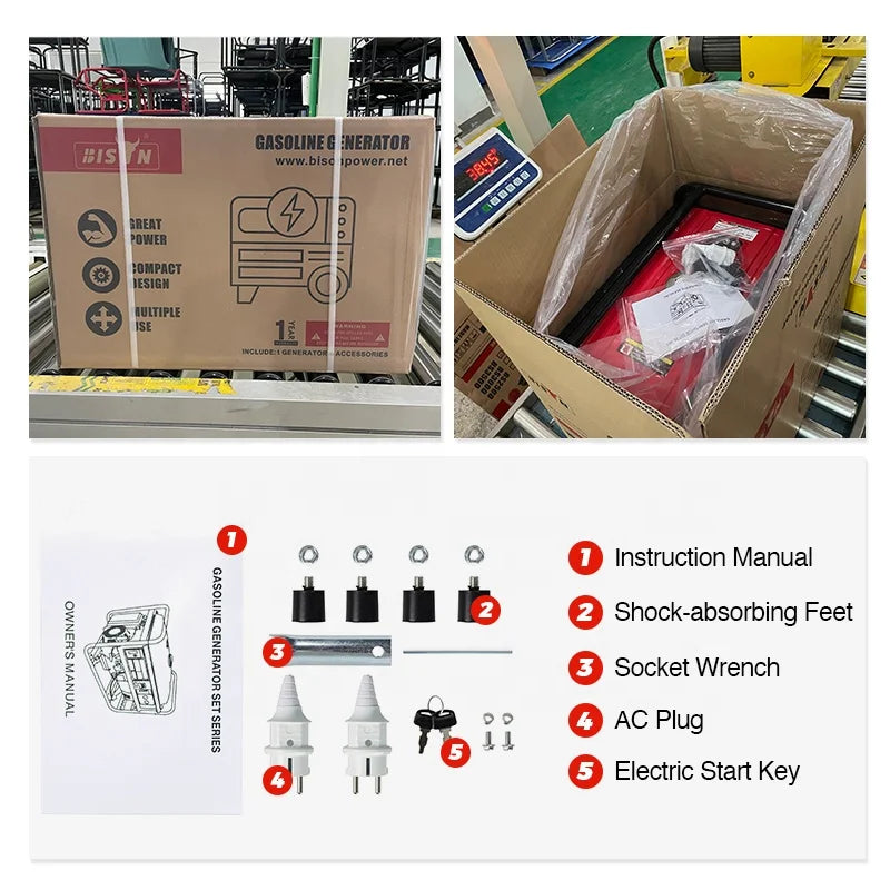 3Kw 3Kva Air-Cooled Gasoline Household Benzin Electric Generator 3000W-Single Phase