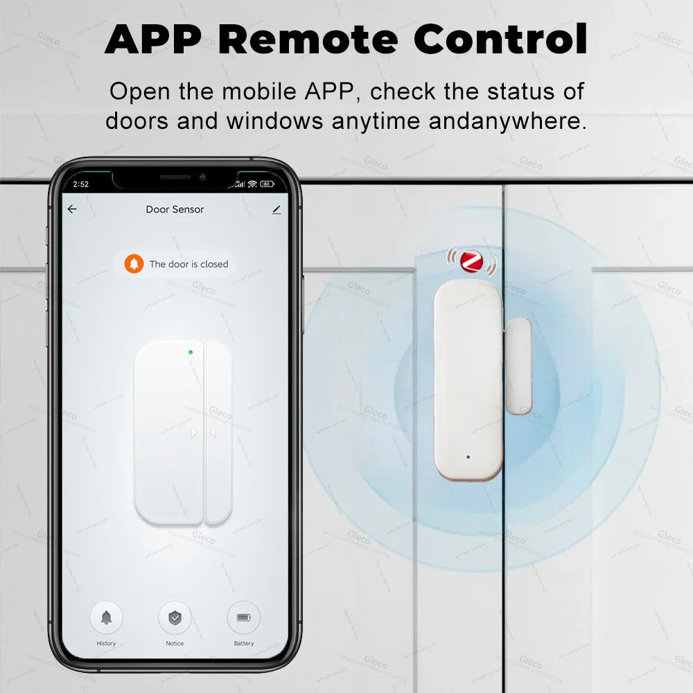 Tuya Zigbee Door Window Sensor Alarm Detector Burglar Magnetic Contact Open Close Alexa Google Smart Life Smart Home Security