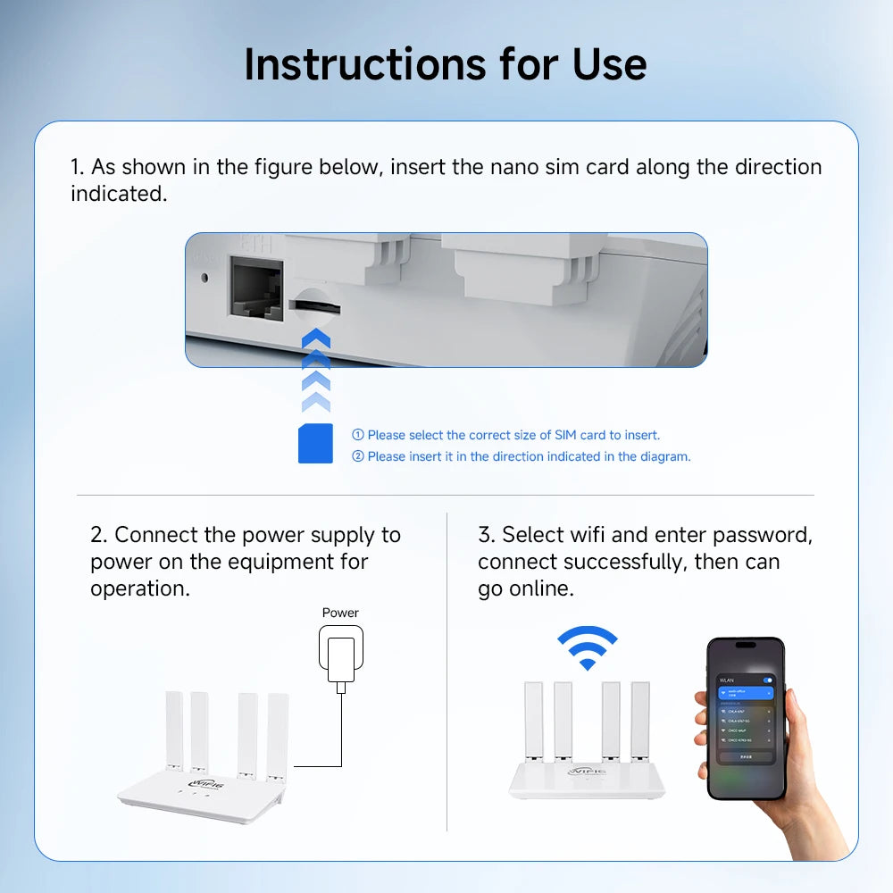 4G Lte Router Wifi6 Routers 300Mbps 4G Wifi Modem Compatible Non Contract 5G SIM Card Hotspot Signal Extender