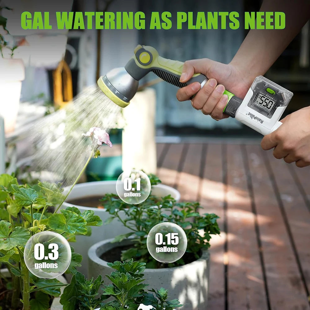 Wifi Digital Water Flow Meter IPX6 3/4" Outdoor Garden Faucet Hose Water Calculate Consumption History Monitor Flow Rate Control