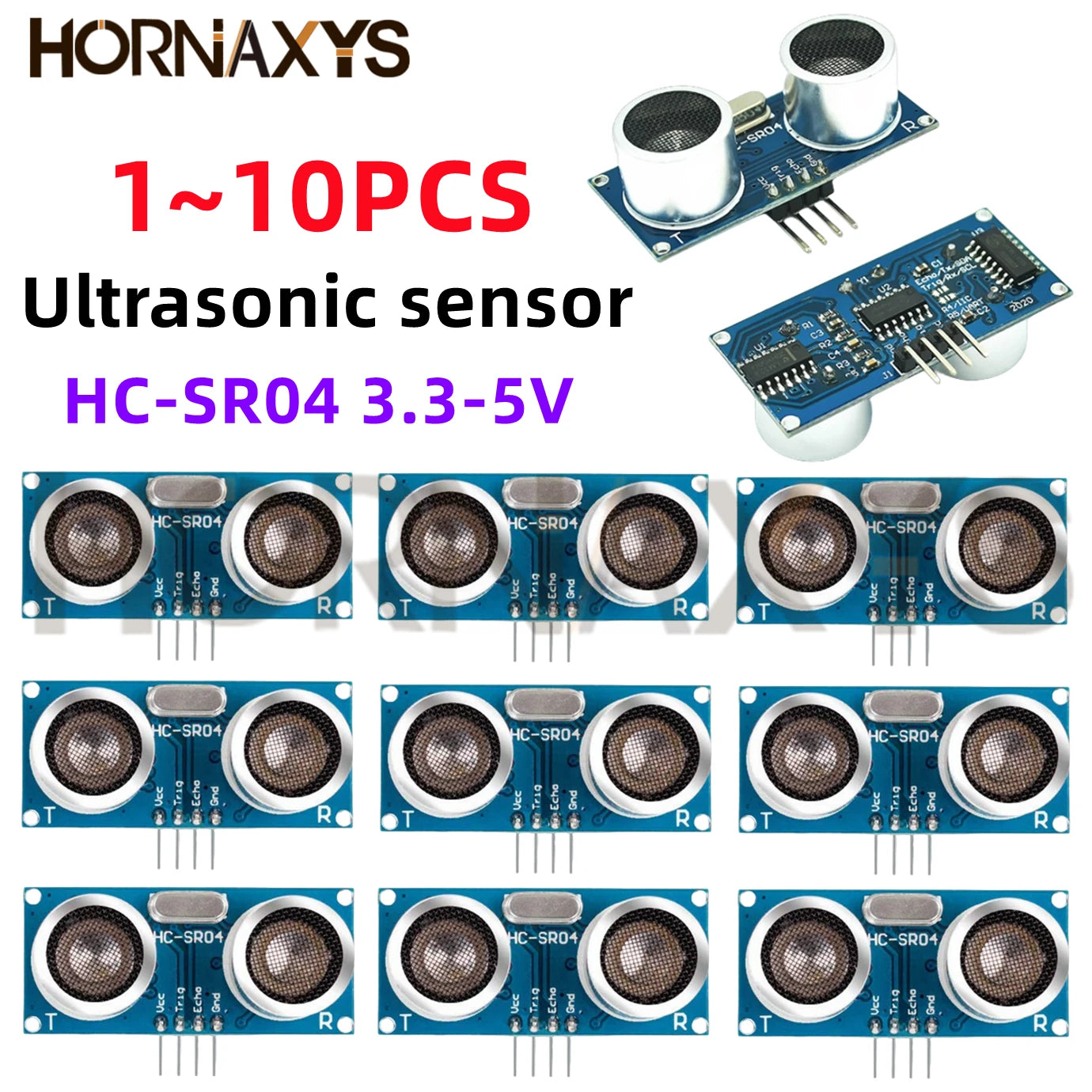 1-10Pcs/Ultrasonic Sensor HC-SR04 HCSR04 to World Wave Detector Ranging Module HC SR04 Distance Sensor for Arduino 3.3V-5V