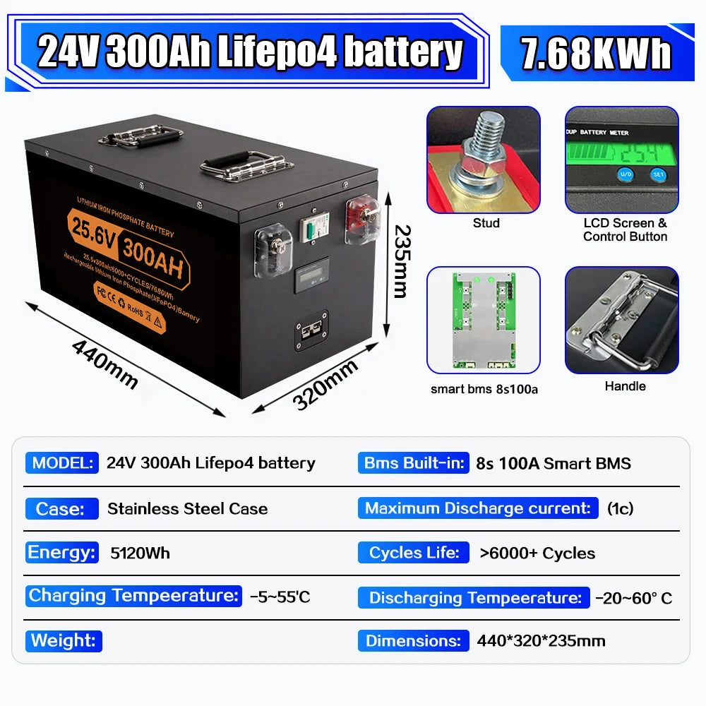 Brand New Lifepo4  Lifepo4 Lithium Battery 100A BMS 6000+ Cyclic for Inverter Solar RV No Tax