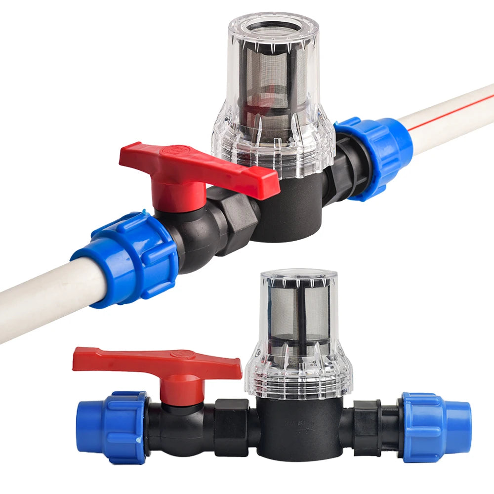Quick-Connect Garden Irrigation System with 80/200 Mesh Filter - Durable PE PVC Pipe 25Mm 32Mm, Ideal for Gardens & Farms