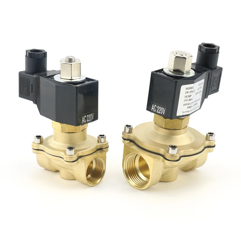 DN15 DN20 DN25 1/2" 3/4" 1" Normally Open Brass Solenoid Valve with NBR/FKM Seal AC220V DC12V DC24V for Water Gas Oil Air