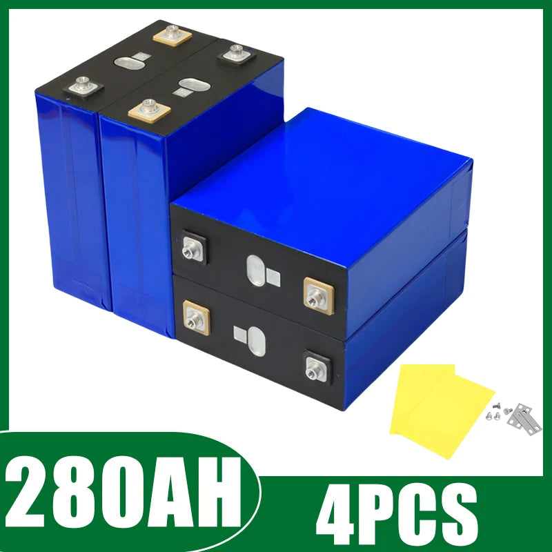 4Pcs 3.2V 340Ah 320Ah 280Ah 200Ah 120Ah 32Ah Lifepo4 Rechargeable Battery 12V Lithium Iron Phosphate Solar Cell Grade a Tax Free