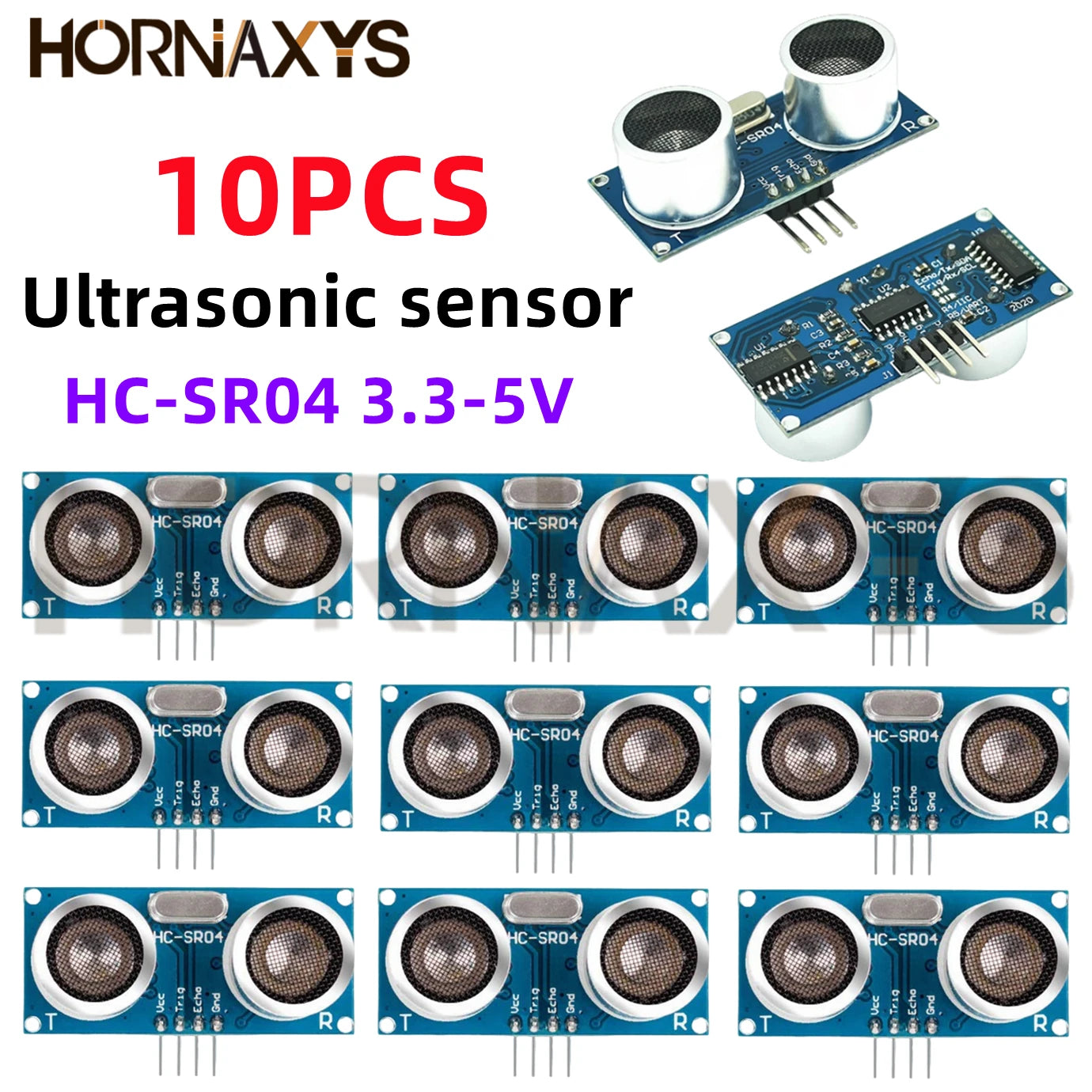 1-10Pcs/Ultrasonic Sensor HC-SR04 HCSR04 to World Wave Detector Ranging Module HC SR04 Distance Sensor for Arduino 3.3V-5V