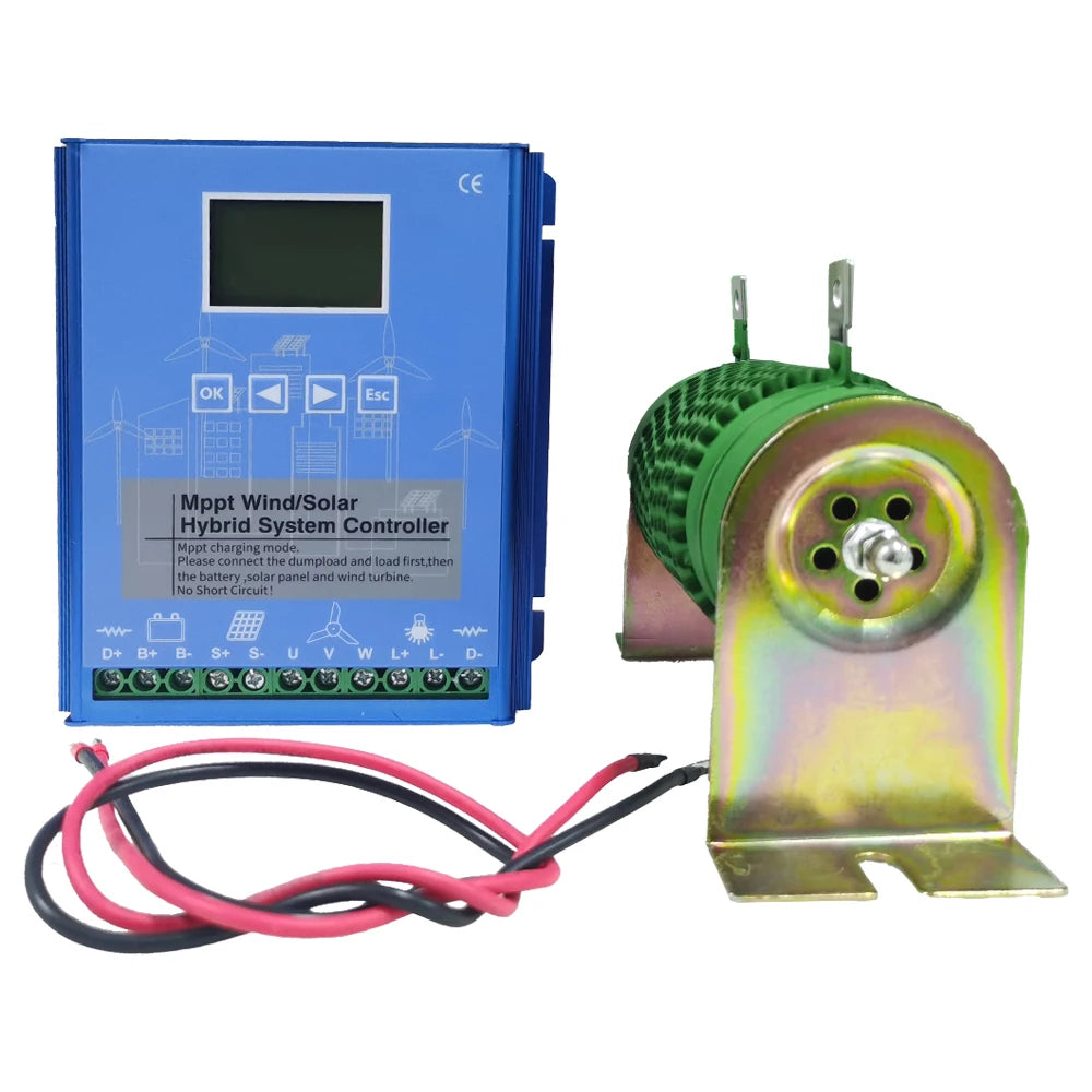 120A 12V 24V 48V Hybrid Charge Controller for Wind Turbine Solar Panels 1000W 2000W Lithium Lifepo Battery MPPT Regulator Light