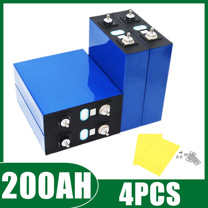 4Pcs 3.2V 340Ah 320Ah 280Ah 200Ah 120Ah 32Ah Lifepo4 Rechargeable Battery 12V Lithium Iron Phosphate Solar Cell Grade a Tax Free