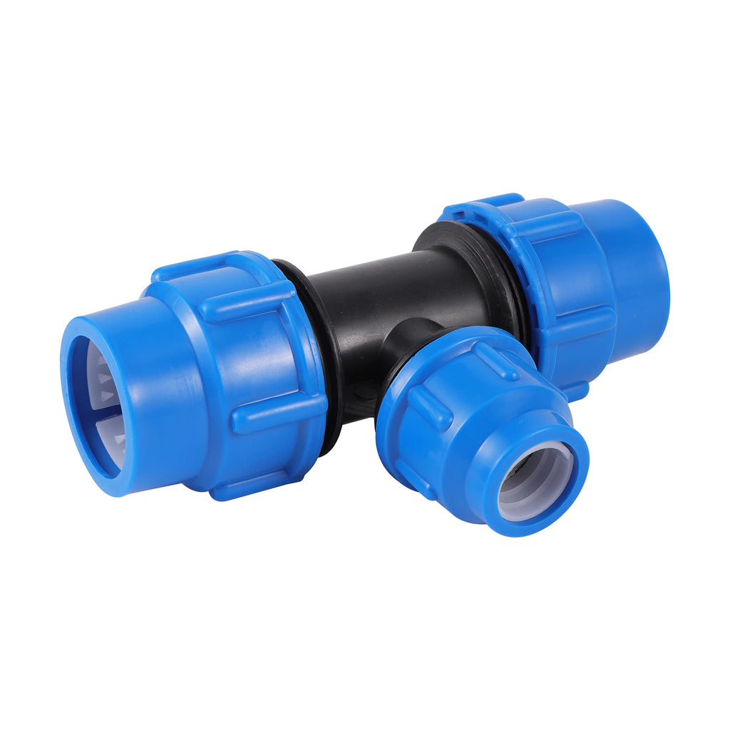 Conector de manguera reductor en T de tubo de PE de 20/25/32/40/50mm, accesorios para mangueras de riego de jardín, desviador de plástico